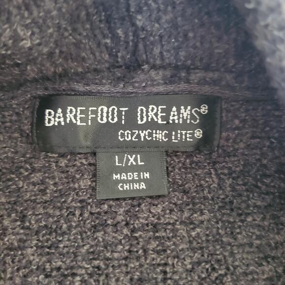 Barefoot Dreams Cardigan Womens L XL Gray CozyChic Lite Open Front Sweater Knit - Picture 3 of 7